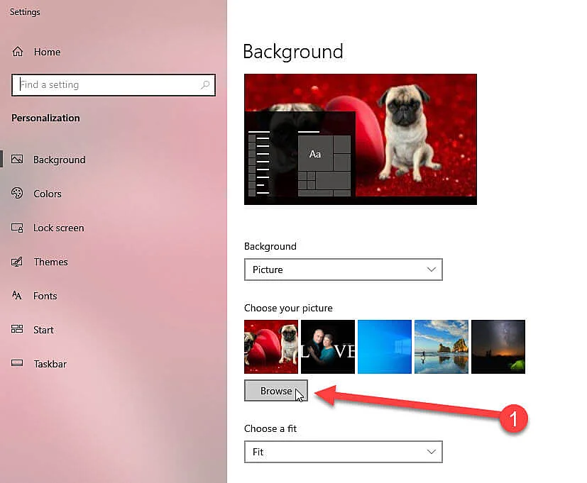 Click browse button